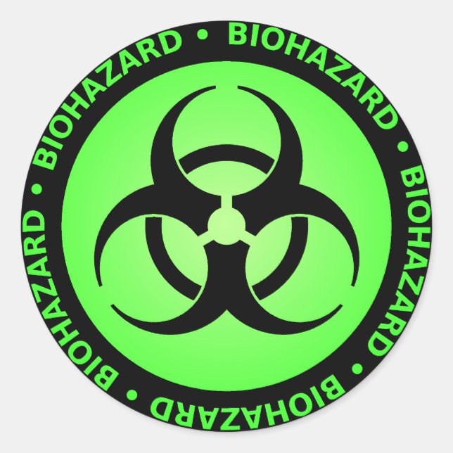 Symbol-Aufkleber für grüne Biogefährdung Runder Aufkleber (Vorderseite)
