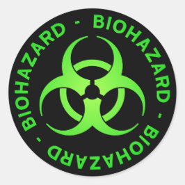 Symbol-Aufkleber für grüne Biogefährdung Runder Aufkleber