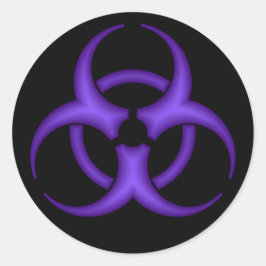 Symbol-Aufkleber für lila Biogefährdung Runder Aufkleber