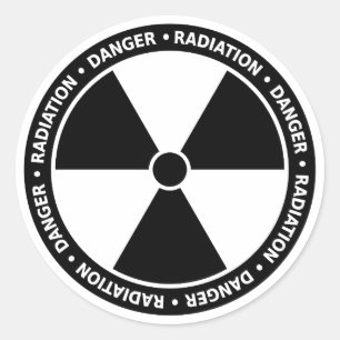 Symbol-Aufkleber für Schwarz-Weiß-Strahlung Runder Aufkleber