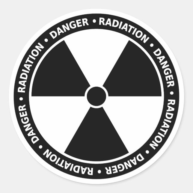 Symbol-Aufkleber für Schwarz-Weiß-Strahlung Runder Aufkleber (Vorderseite)