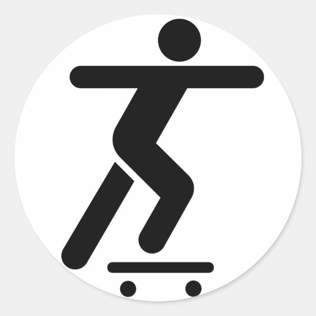 Symbol-Aufkleber für Skateboarding Runder Aufkleber (Vorderseite)