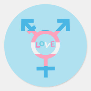 Symbol-Aufkleber für Trans-Liebe Runder Aufkleber