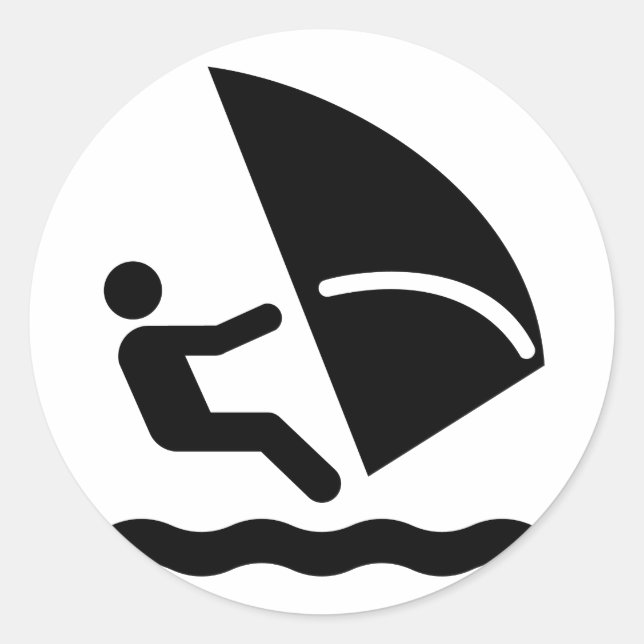 Symbol-Aufkleber für Windsurfen Runder Aufkleber (Vorderseite)