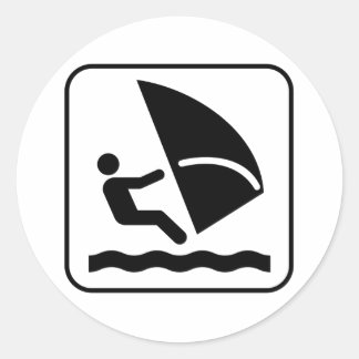 Symbol-Aufkleber für Windsurfen Runder Aufkleber