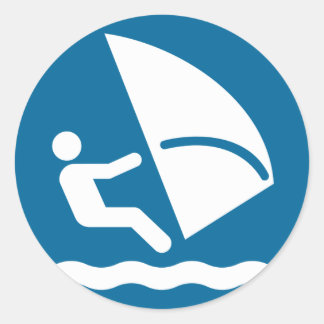 Symbol-Aufkleber für Windsurfen Runder Aufkleber