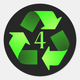 Symbol-Aufkleber recycelnd - grün #4 Runder Aufkleber