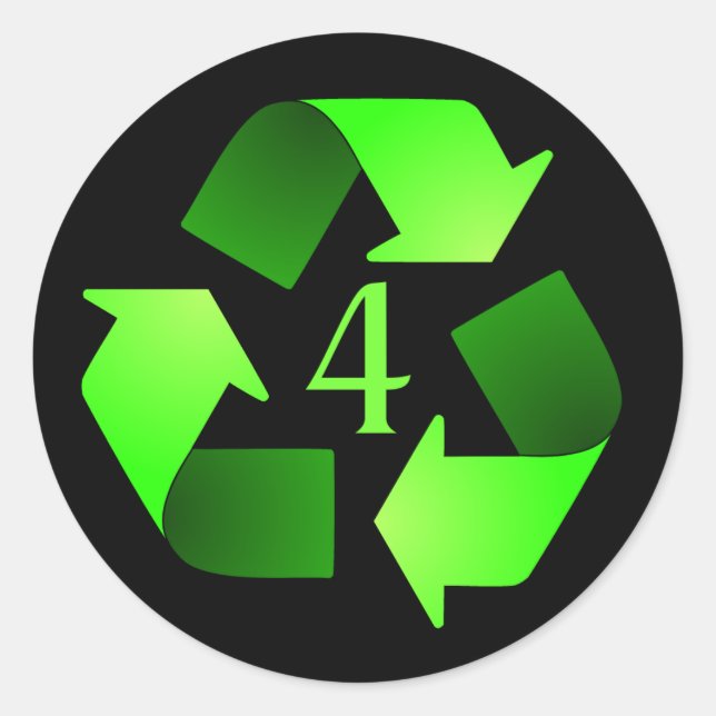 Symbol-Aufkleber recycelnd - grün #4 Runder Aufkleber (Vorderseite)