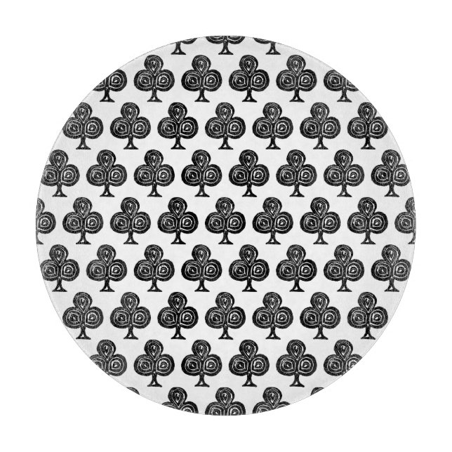 Symbol-Club der Karte Schwarz Form Linschnitt Schneidebrett (Vorderseite)