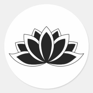 Symbol der blühenden Lotus-Blume Runder Aufkleber