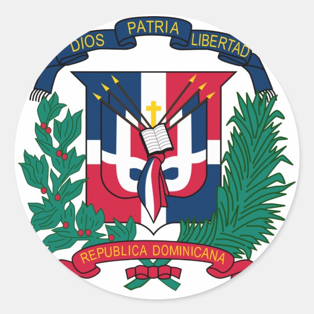 Symbol der Dominikanischen Republik Runder Aufkleber (Vorderseite)