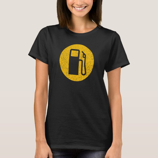 Symbol der Gaspumpe Niedrig-Kraftstoff-Symbol-Dash T-Shirt (Vorderseite)