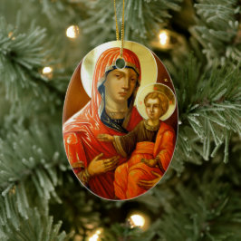Symbol der Heiligen Maria mit dem Herrn Jesus Keramik Ornament