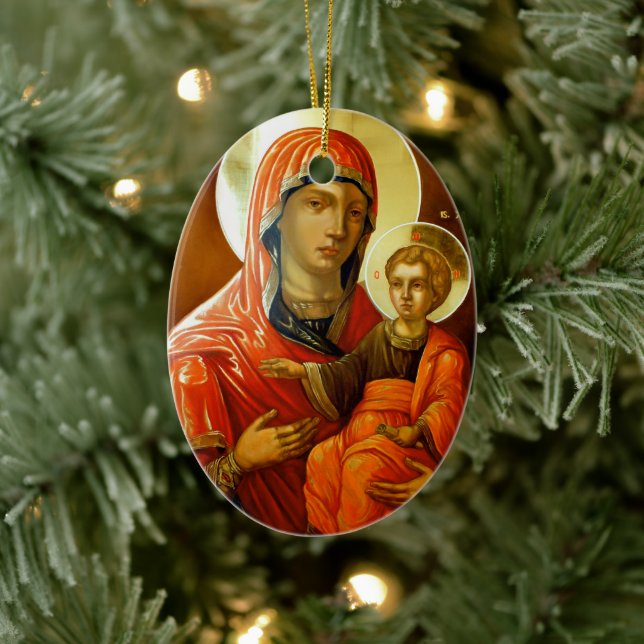 Symbol der Heiligen Maria mit dem Herrn Jesus Keramik Ornament (Baum)