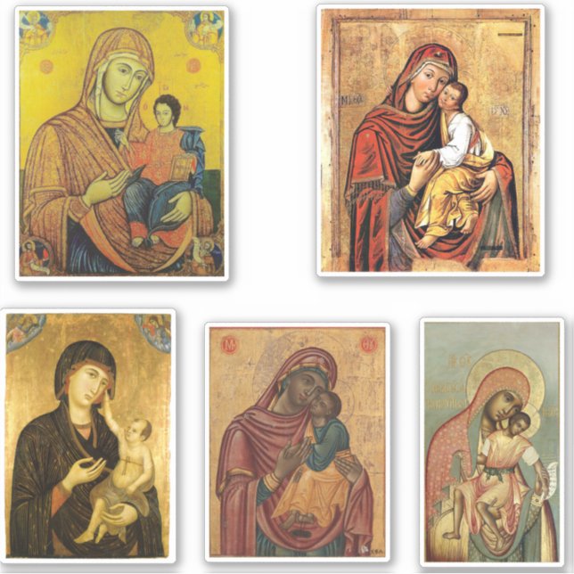Symbol der Jungfrau Mary rechteckiger Aufkleber (Vorderseite)