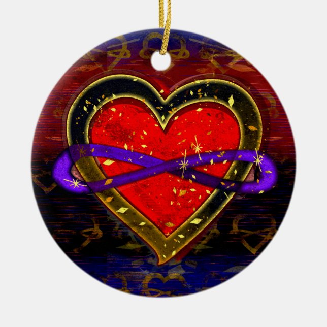 Symbol der künstlerischen Unendlichkeit des Herzen Keramik Ornament (Vorne)