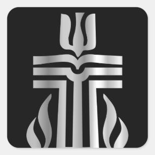 Symbol der presbyterianischen Religion Quadratischer Aufkleber
