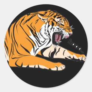 Symbol der Stärke des Tigers Runder Aufkleber