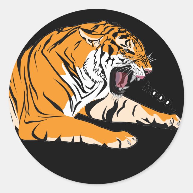 Symbol der Stärke des Tigers Runder Aufkleber (Vorderseite)