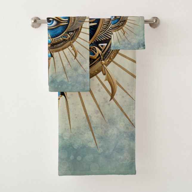 Symbol des ägyptischen Sehens, Badhandtuch Set (Insitu)
