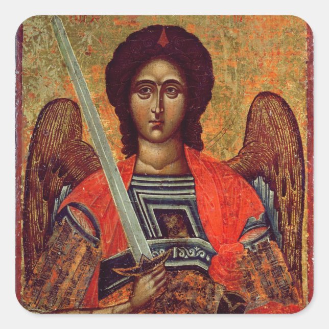 Symbol des Angel Michael, griechisch, 18. Jahrhund Quadratischer Aufkleber (Vorderseite)