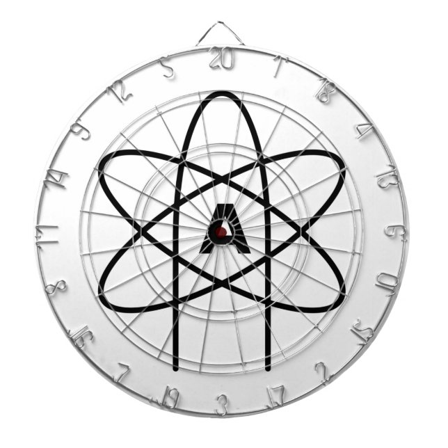 Symbol des Atheismus (Atom Emblem) Dartscheibe (vorne)