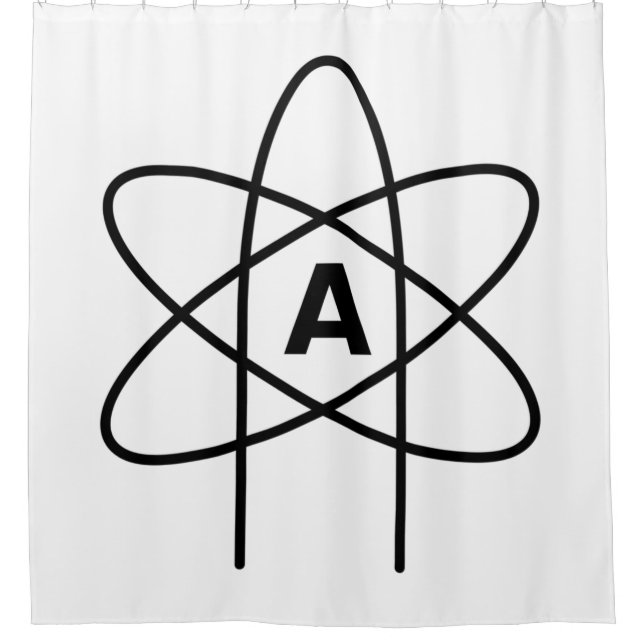 Symbol des Atheismus (Atom Emblem) Duschvorhang (Vorderseite)