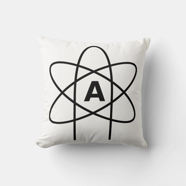 Symbol des Atheismus (Atom Emblem) Kissen (Vorderseite)