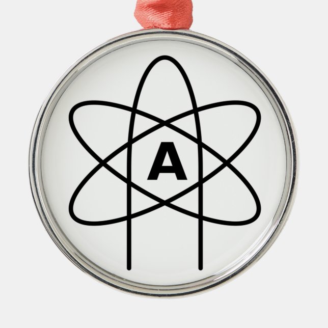 Symbol des Atheismus (Atom Emblem) Ornament Aus Metall (Vorne)