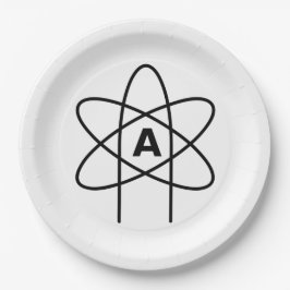 Symbol des Atheismus (Atom Emblem) Pappteller