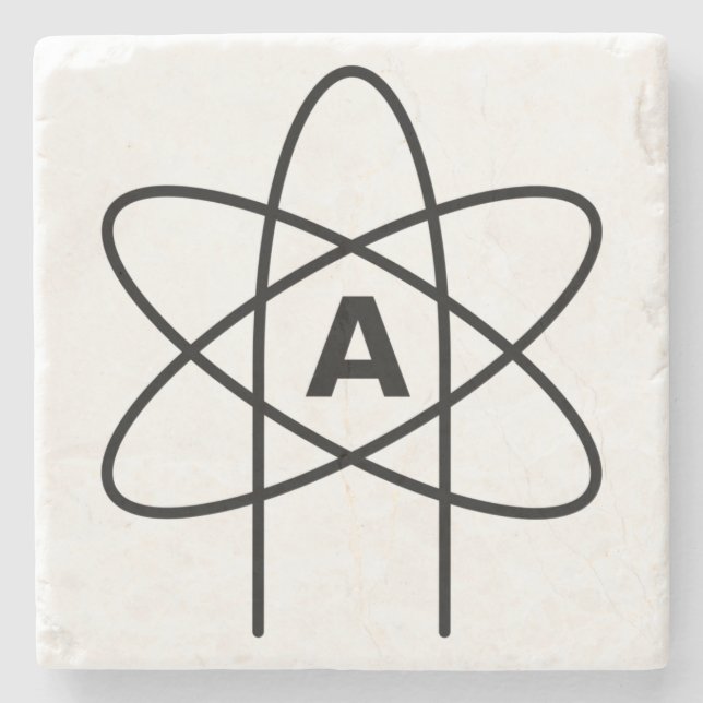 Symbol des Atheismus (Atom Emblem) Steinuntersetzer (Vorderseite)