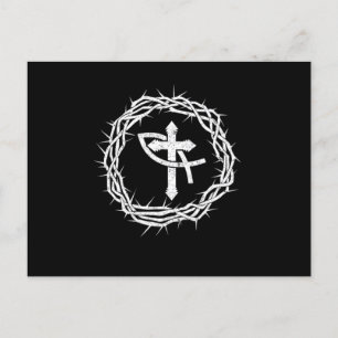 Symbol des Christentums Kreuzfisch Jesus Christus Postkarte