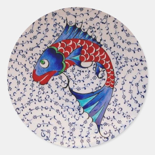 Symbol des Fortune Viel Glück Koi Fish Runder Aufkleber (Vorderseite)