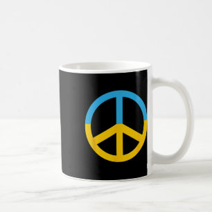 Symbol des Friedens mit den Farben der ukrainische Kaffeetasse