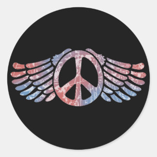 Symbol des geflügelten Friedens Runder Aufkleber