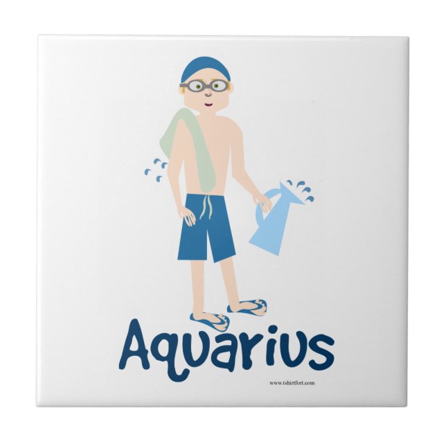 Symbol des Niedlichen Aquarius-Wasserträgers Fliese (Vorderseite)