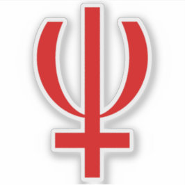 Symbol des Planeten Neptun (rot) Aufkleber