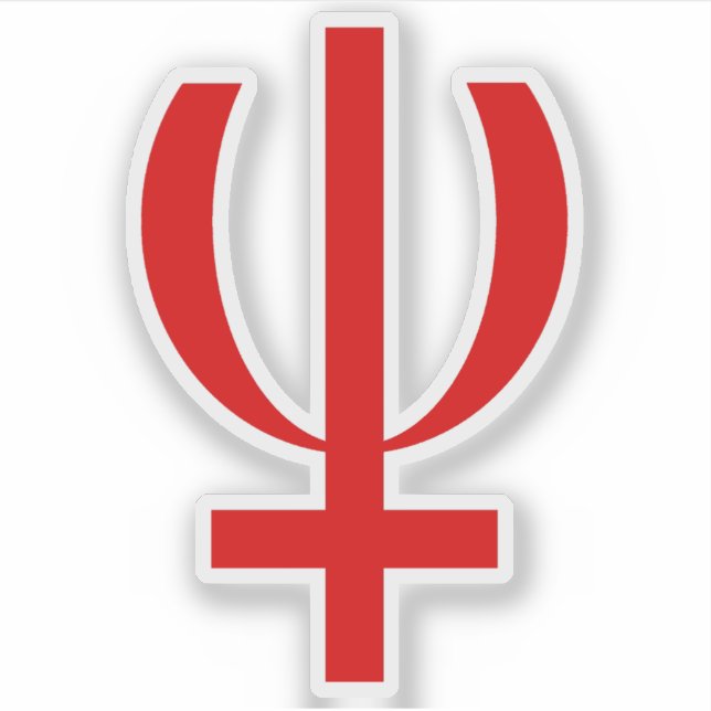 Symbol des Planeten Neptun (rot) Aufkleber (Vorderseite)