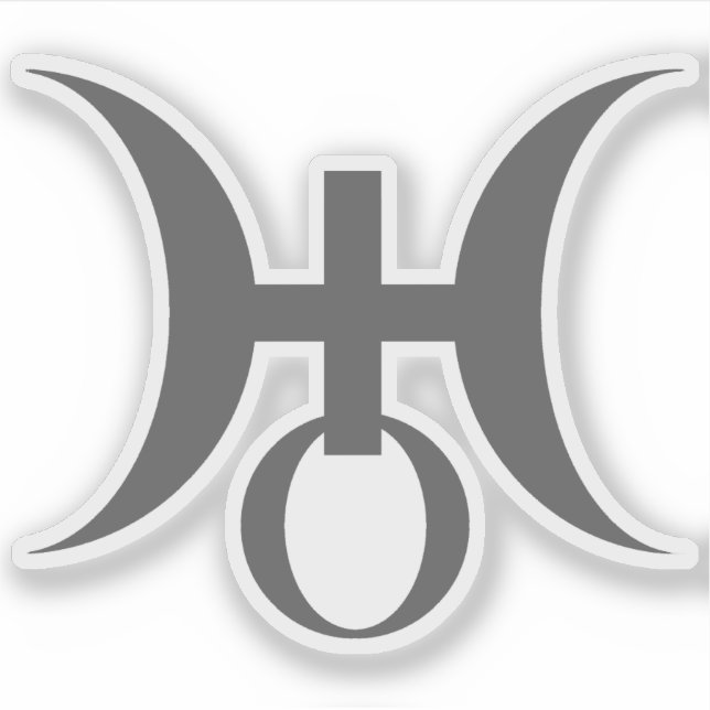 Symbol des Planeten Uranus (grau) Aufkleber (Vorderseite)