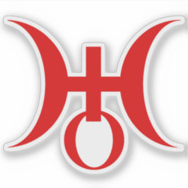 Symbol des Planeten Uranus (rot) Aufkleber