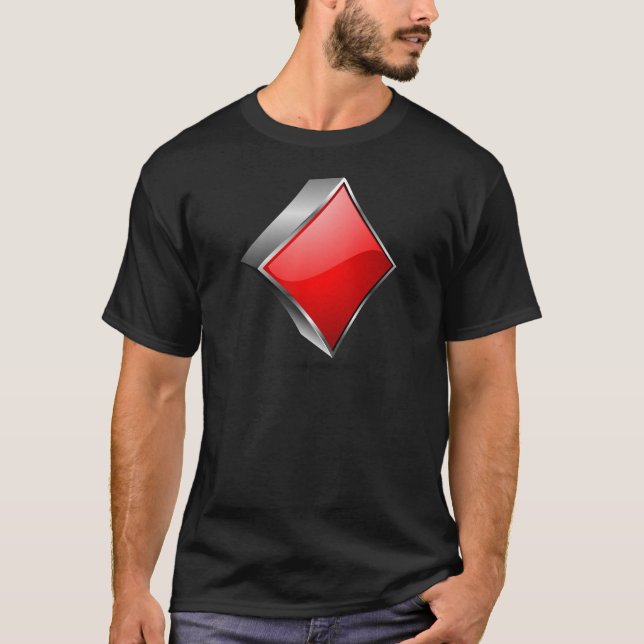 Symbol des Pokers 3D mit Schatten T-Shirt (Vorderseite)