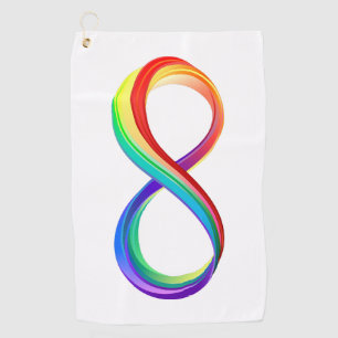 Symbol des Regenbogens im Unendlichkeitssymbol ges Golfhandtuch