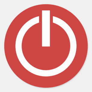 Symbol des Shutdown-Logos um den Power Runder Aufkleber