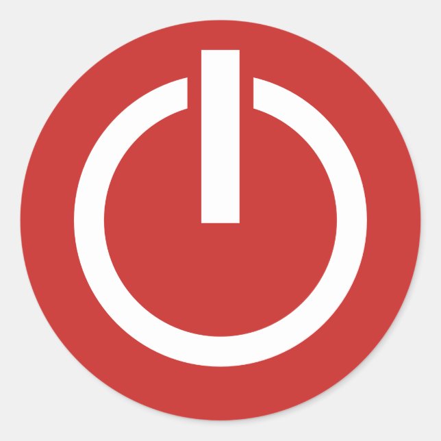 Symbol des Shutdown-Logos um den Power Runder Aufkleber (Vorderseite)