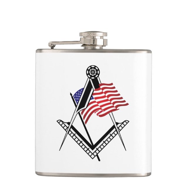 Symbol des US-Freimaurertums Flachmann (Vorderseite)