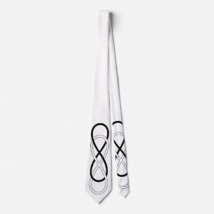 Symbol-doppelte Unendlichkeit - Schwarzes u. Weiß Krawatte