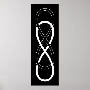 Symbol-doppelte Unendlichkeit - Schwarzes u. Weiß Poster