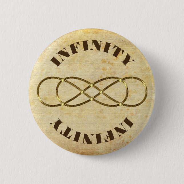 Symbol Double Infinity - antikes Gold + Backgr. Button (Vorderseite)