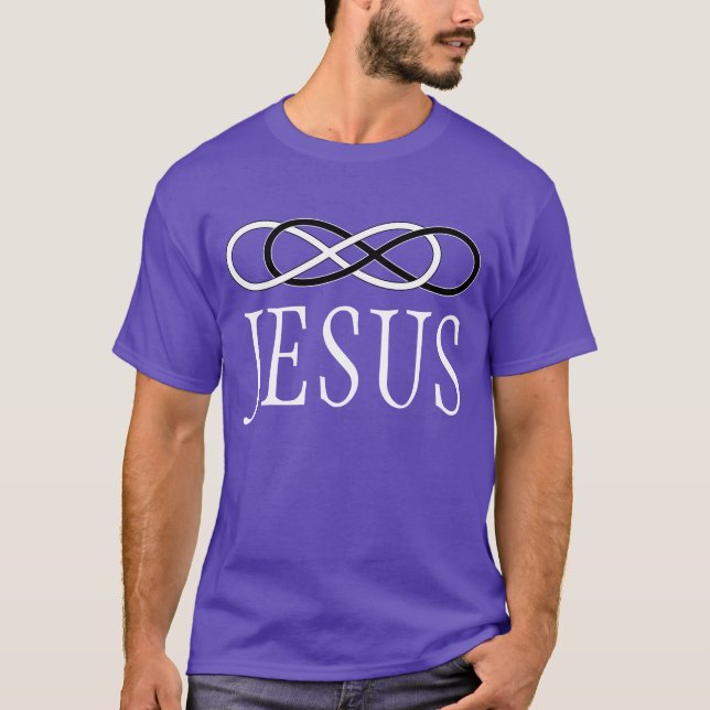 Symbol Double Infinity - Black & White + JESUS T-Shirt (Vorderseite)