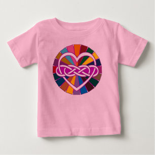Symbol Double Infinity Herz farbenfroher Glanz Baby T-shirt